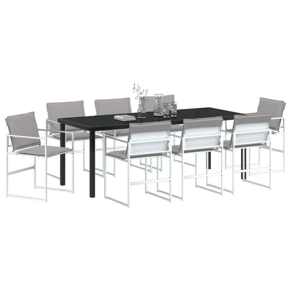 Комплект за хранене в градината 9 pcs Бяло 200 x 80 x 73 см