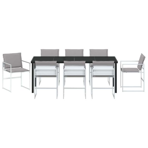 Комплект за хранене в градината 9 pcs Бяло 200 x 80 x 73 см