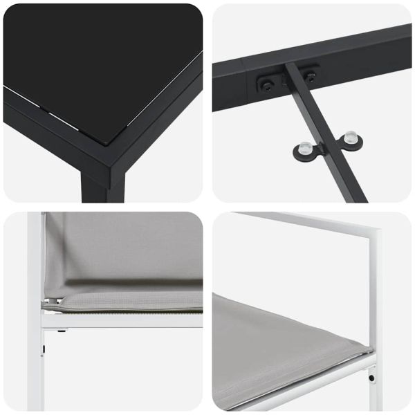 Комплект за хранене в градината 9 pcs Бяло 200 x 80 x 73 см