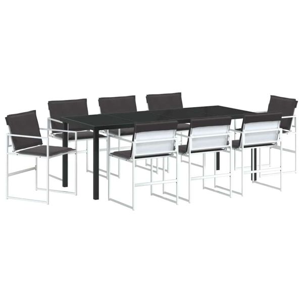 Комплект за хранене в градината 9 pcs Бяло 200 x 80 x 73 см