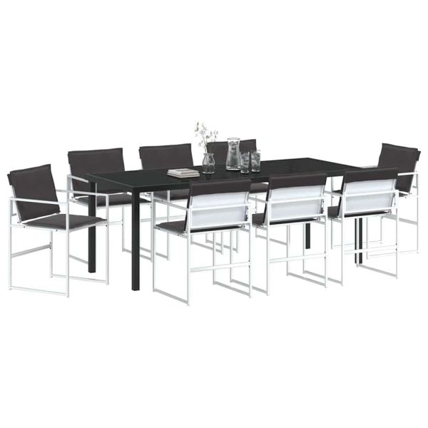 Комплект за хранене в градината 9 pcs Бяло 200 x 80 x 73 см