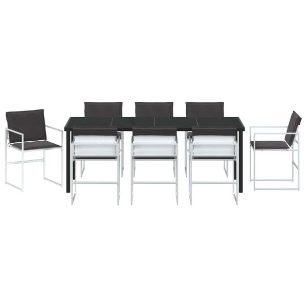 Комплект за хранене в градината 9 pcs Бяло 200 x 80 x 73 см