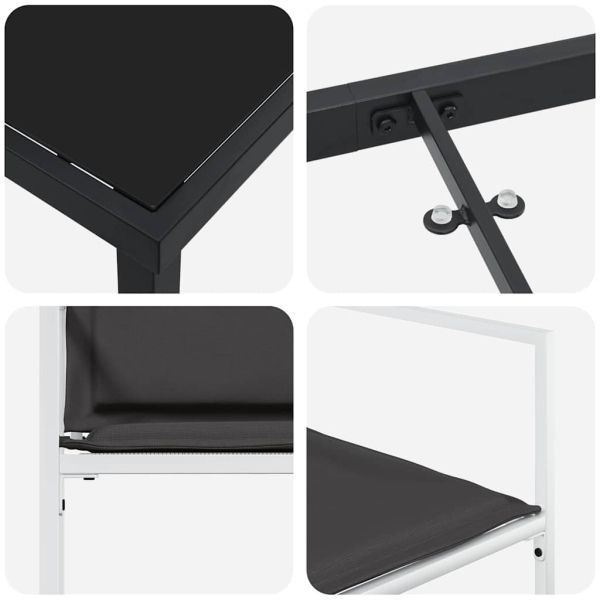 Комплект за хранене в градината 9 pcs Бяло 200 x 80 x 73 см