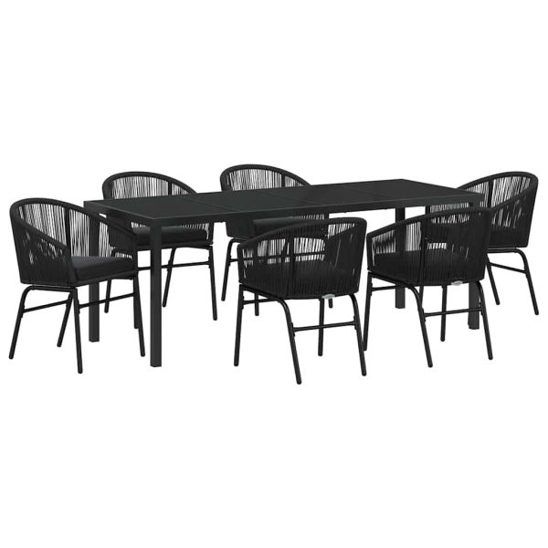 Комплект за хранене в градината 7 pcs Черно