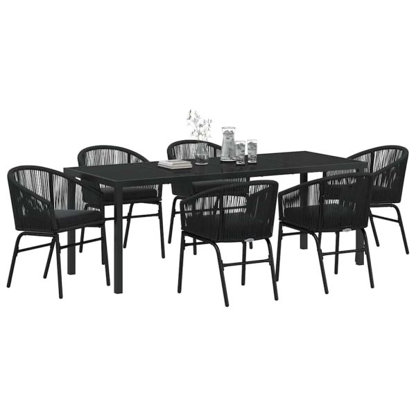 Комплект за хранене в градината 7 pcs Черно