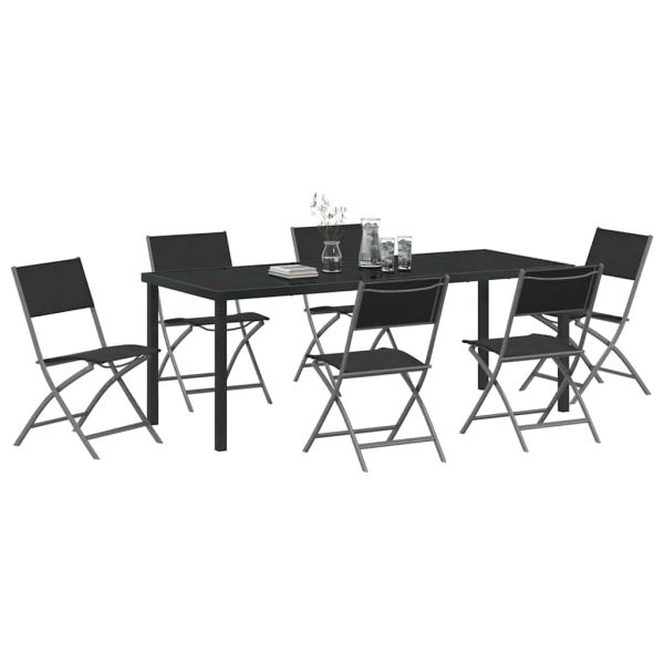 Комплект за хранене в градината 7 pcs Черно