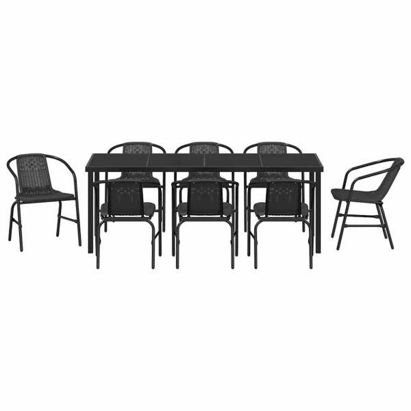 Комплект за хранене в градината 9 pcs Черно