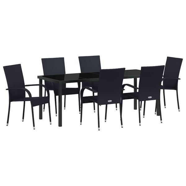 Комплект за хранене в градината 7 pcs Черно