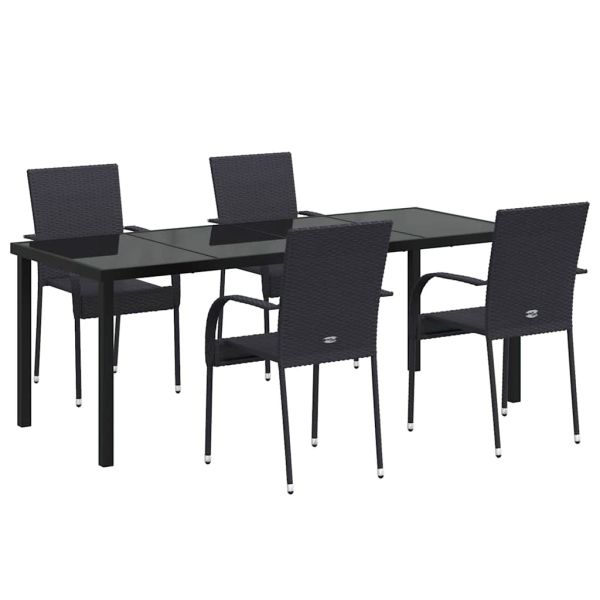Комплект за хранене в градината 5 pcs Черно