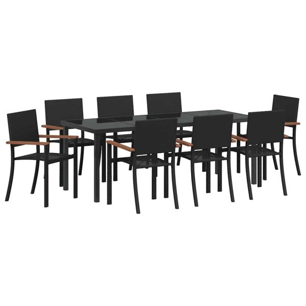 Комплект за хранене в градината 9 pcs Черно