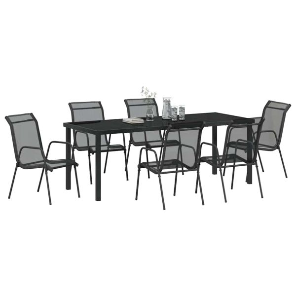 Комплект за хранене в градината 7 pcs Черно