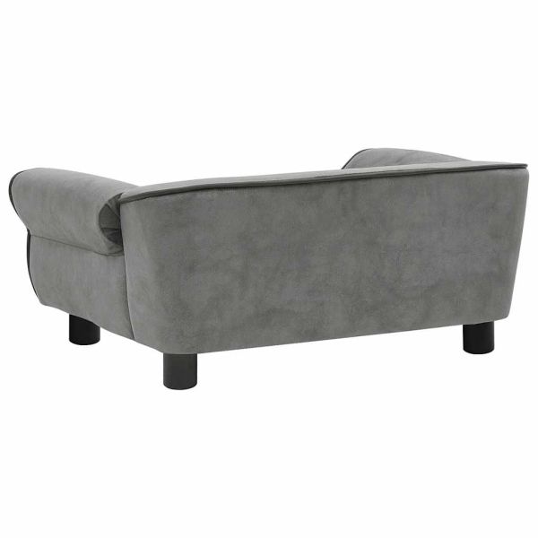 Диван за кучета, тъмносив, 72x45x30 см, плюш
