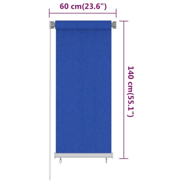 Външна ролетна щора, 65(Ш)x140(В) см, синя, HDPE