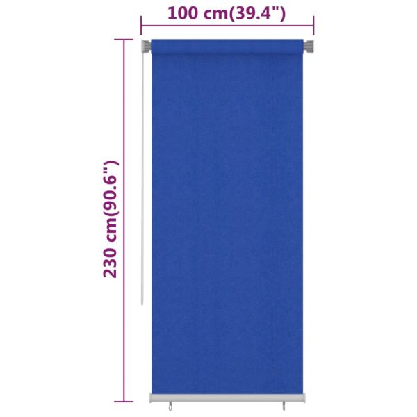 Външна ролетна щора, 105(Ш)x230(В) см, синя, HDPE