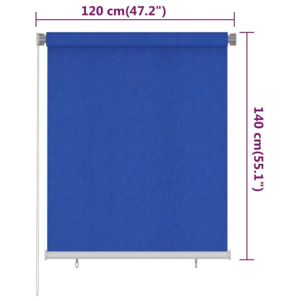 Външна ролетна щора, 125(Ш)x140(В) см, синя, HDPE