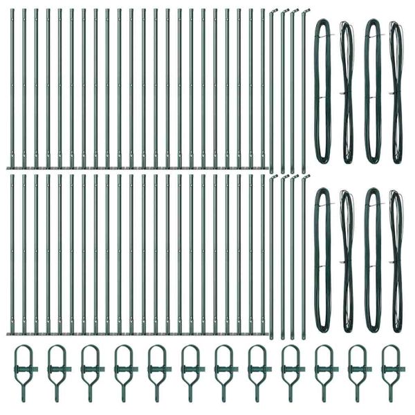 Пост за ограда с бетонна основа 52 бр. Зелено