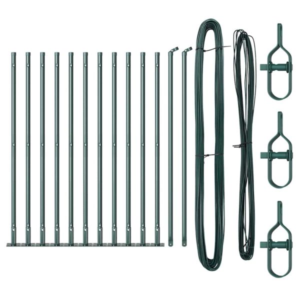 Пост за ограда с бетонна основа 13 бр. Зелено