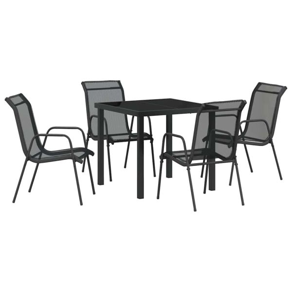 Комплект за хранене в градината 5 pcs Черно