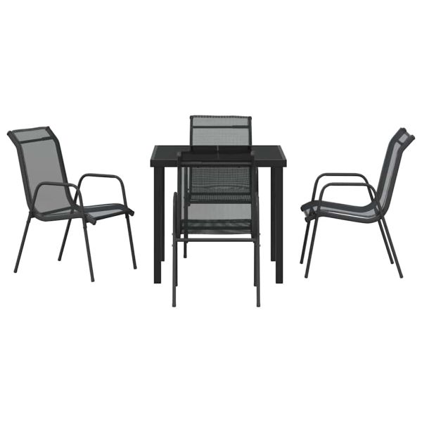 Комплект за хранене в градината 5 pcs Черно