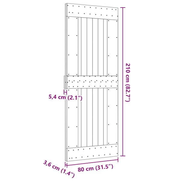 Врата NARVIK 80 x 210 cm Натурално