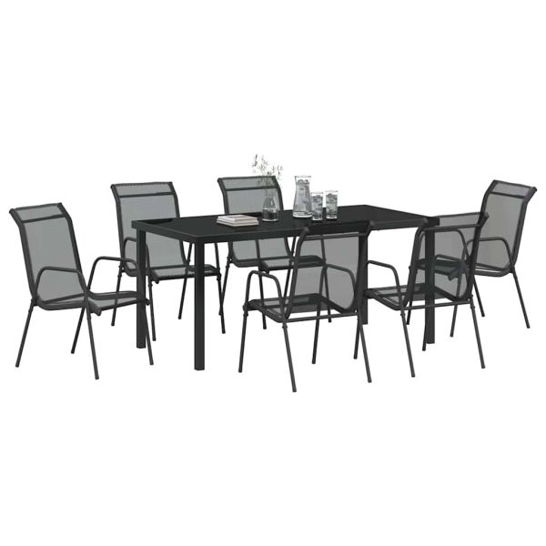 Комплект за хранене в градината 7 pcs Черно