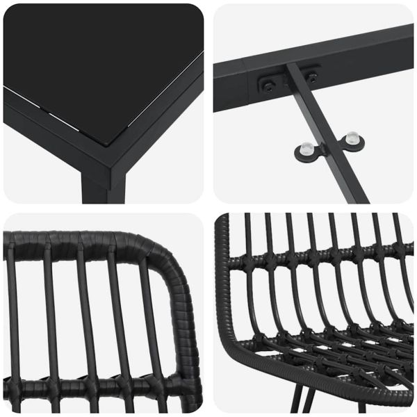 Комплект за хранене в градината 7 pcs Черно