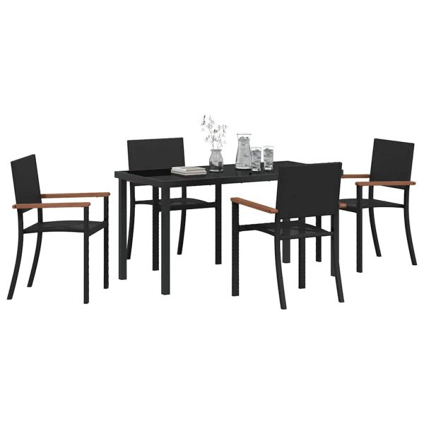 Комплект за хранене в градината 5 pcs Черно