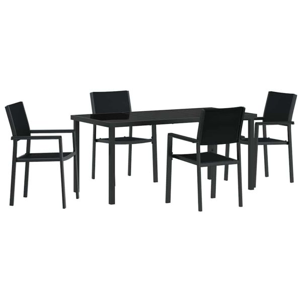 Комплект за хранене в градината 5 pcs Черно