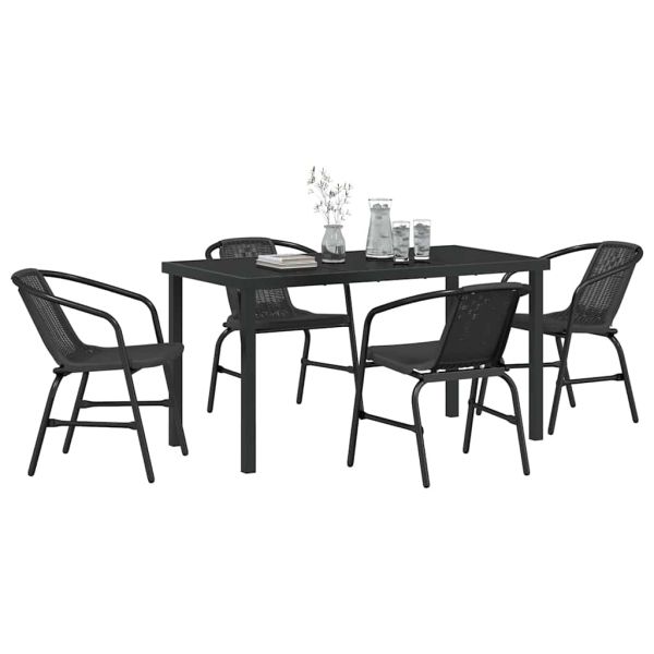 Комплект за хранене в градината 5 pcs Черно