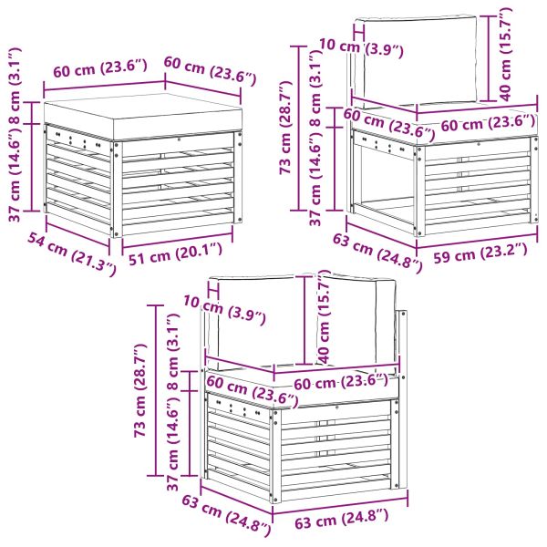 Комплект дивани за открито 7 бр. Бяло и антрацит