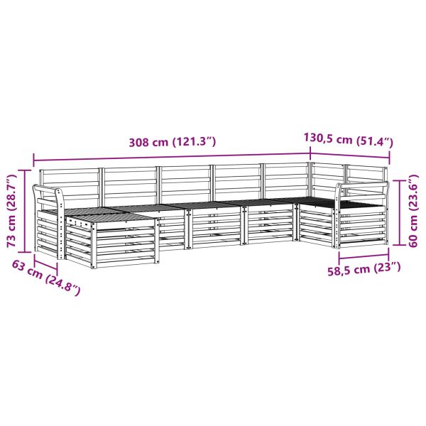 Комплект дивани за открито 7 pcs Бяло