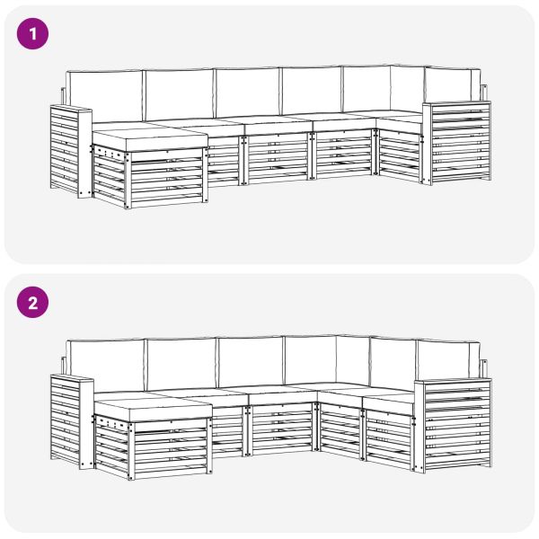 Комплект дивани за открито 7 бр. Бяло и антрацит