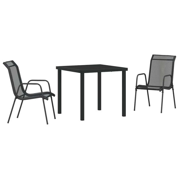 Комплект за хранене в градината 3 pcs Черно