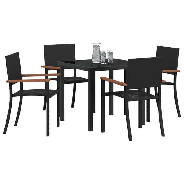 Комплект за хранене в градината 5 pcs Черно