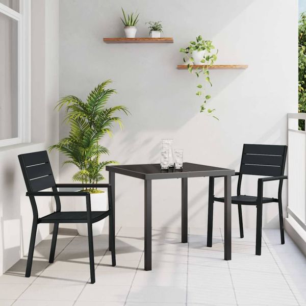 Комплект за хранене в градината 3 pcs Черно