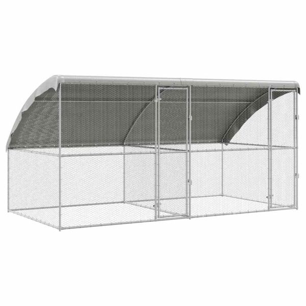 Клетка за пилета 2 бр. Сребристо 400 x 200 x 200 см