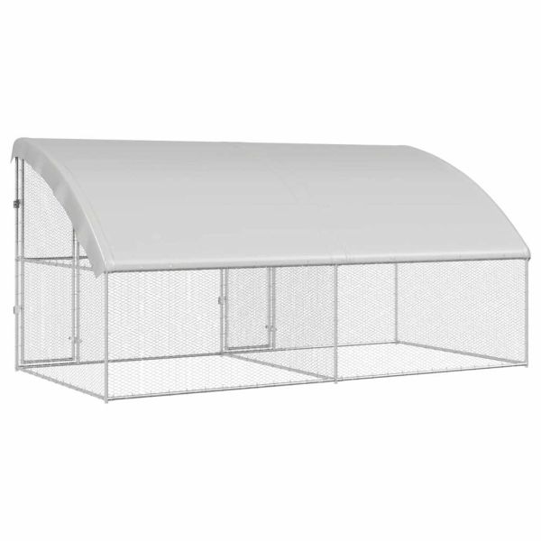 Клетка за пилета 2 бр. Сребристо 400 x 200 x 200 см