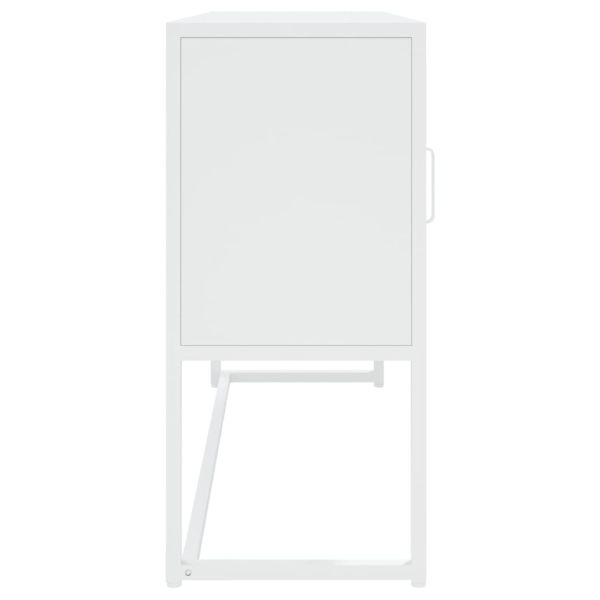 Бюфет, бял, 105x35x75 см, стомана