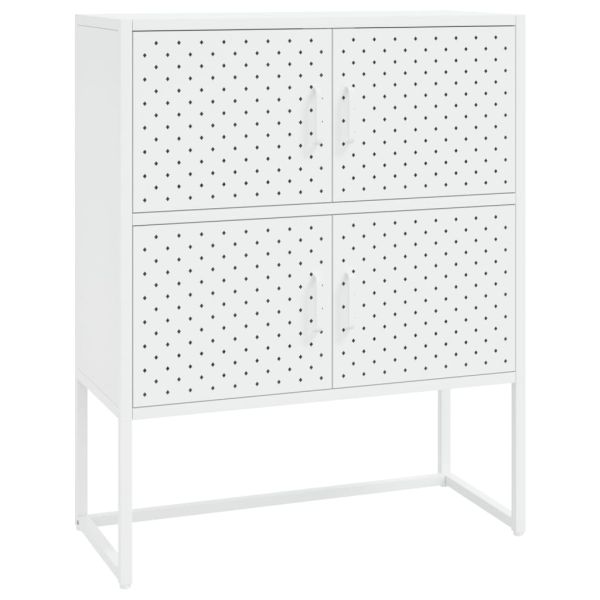 Висок шкаф, бял, 80x35x100 см, стомана