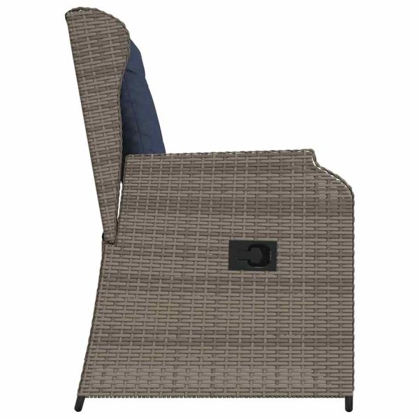 Градинска пейка 2 pcs Сив полиратан