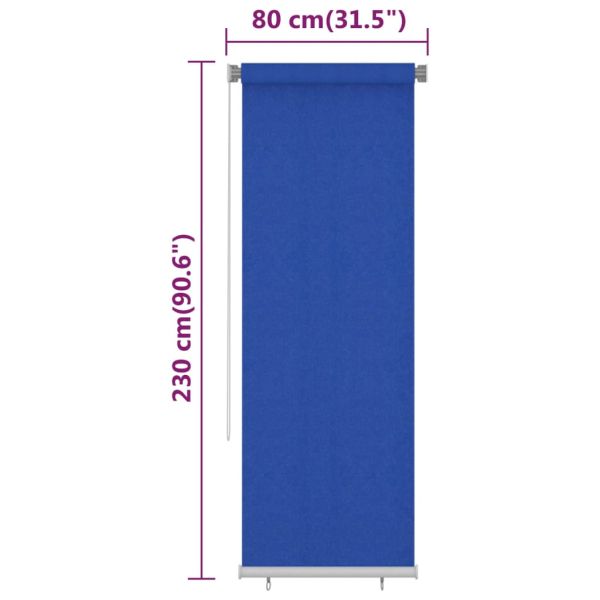 Външна ролетна щора, 85(Ш)x230(В) см, синя, HDPE