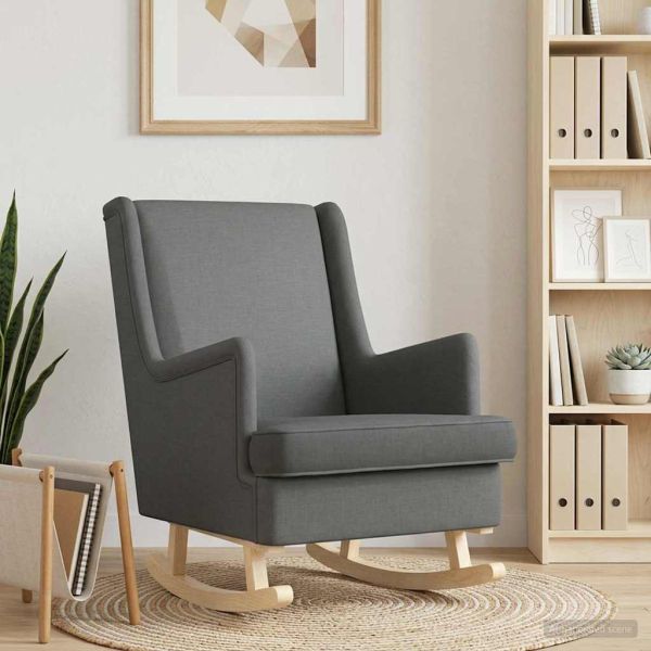 Люлеещ се стол Тъмен сив 62 x 80 x 85 см текстил