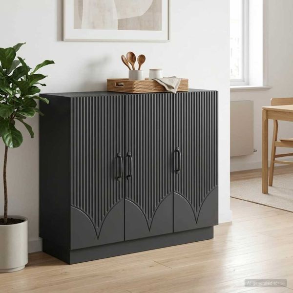 Служебен шкаф Черно 89 x 34,5 x 77 см Инженерна дървесина