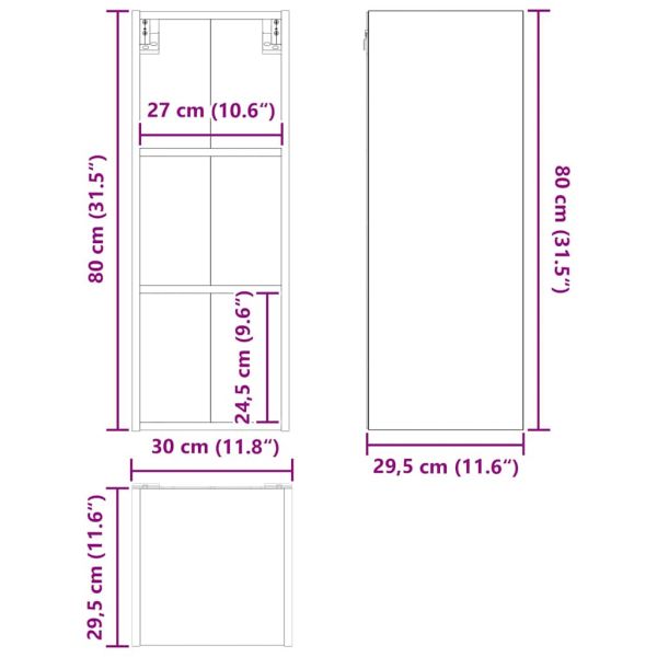Висящ шкаф Riga Бяло 30 x 29,5 x 80 см Инженерно дърво