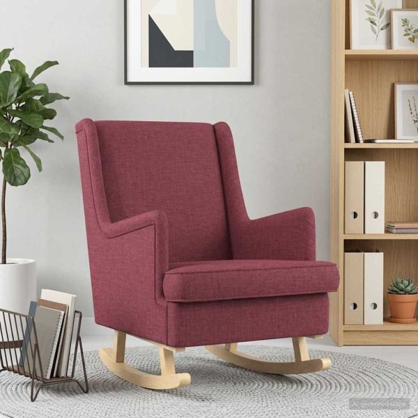 Люлеещ се стол Виненочервен 62 x 80 x 85 см текстил