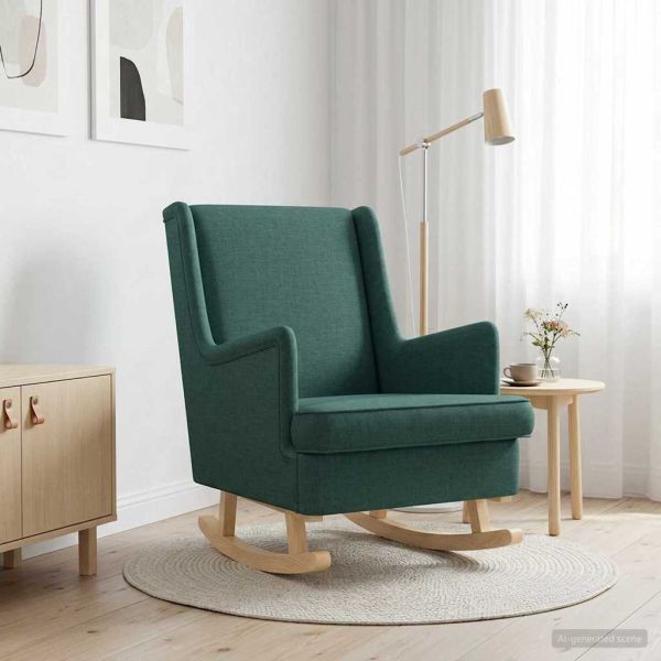 Люлеещ се стол Тъмен зелен 62 x 80 x 85 см текстил