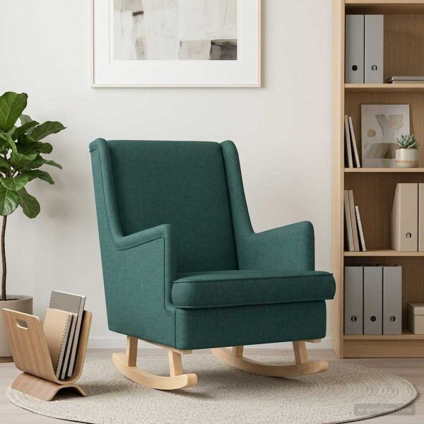 Люлеещ се стол Тъмен зелен 62 x 80 x 85 см текстил