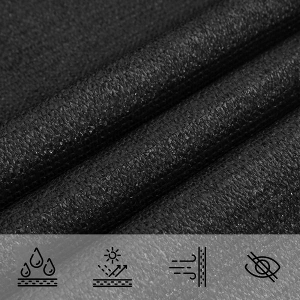 Слънцезащитен плат Черно 2,5 x 6 м HDPE