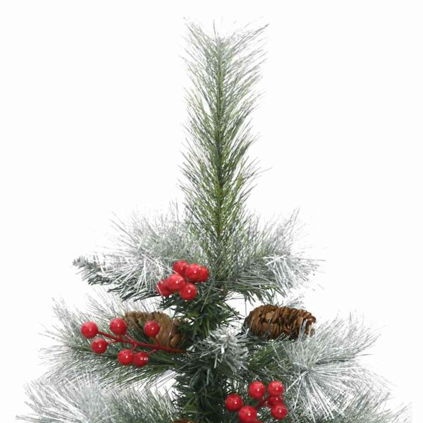С изкуствено коледно дърво Зелен и бял 120 cm