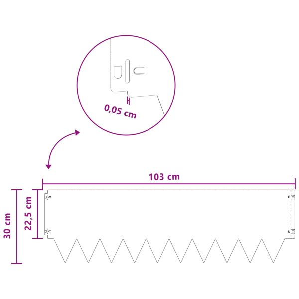 Ограда за трева 10 бр. 103 x 30 см Стомана Антрацит
